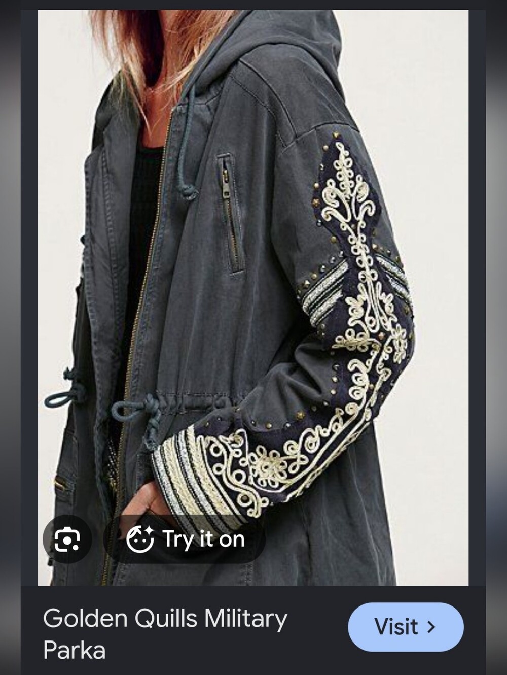 Free People Golden Quills Parka Jacket